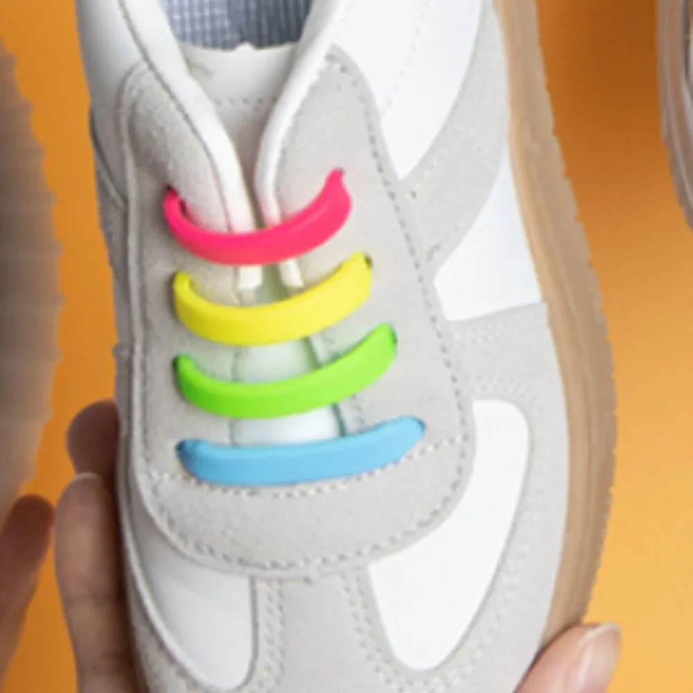 No Tie Shoe Laces for Kids, Elastic Shoelaces for Sneakers, Rubber Silicone Tiel